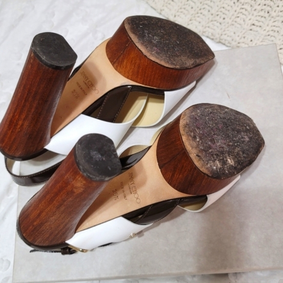 🎉EUC JIMMY CHOO AIX BLOCK HEEL PLATFORM SANDALS WITH BOX DUSTBAG - Picture 8 of 9